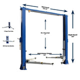 iDEAL TP10KAC-DX 10,000 lb Two Post Clear Floor --Direct Drive - Bi-Symmetric - 3 Stage - Single Point ALI Certified W/PU TP10KAC-DX