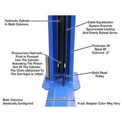 Atlas Automotive Equipment Bp8000 8,000 Lb Capacity Baseplate 2-Post Lift ATEATTD-BP8000-FPD
