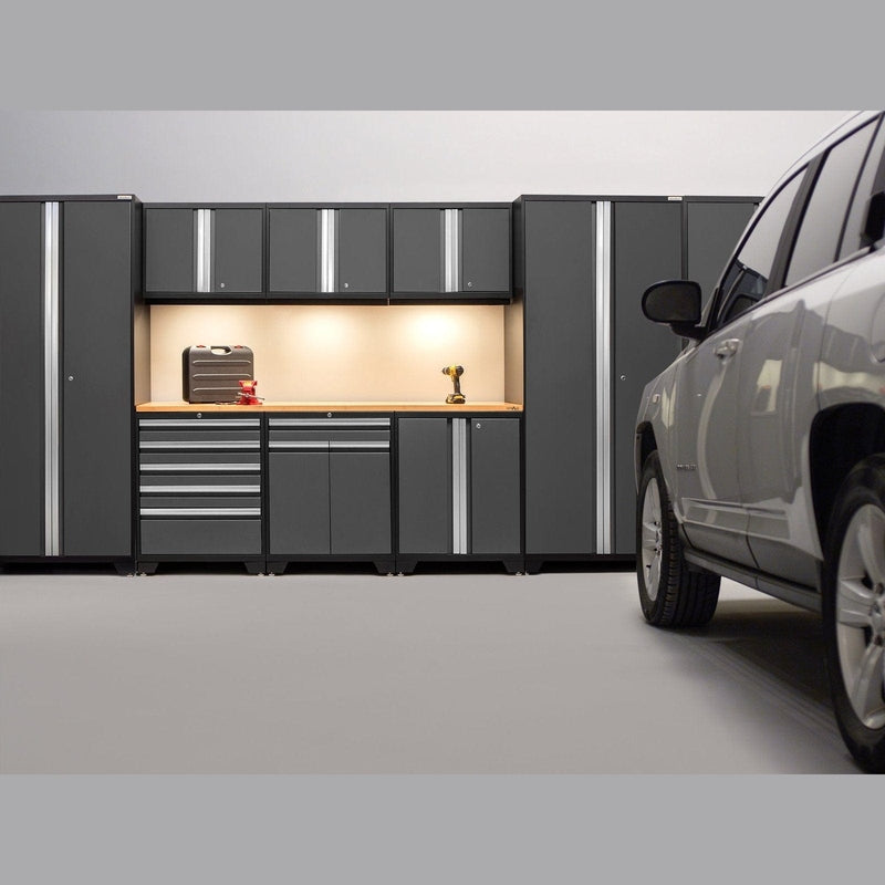 NewAge Pro Series 10 Piece Cabinet Set with Lockers, Wall, Tool Drawer Cabinets, and 56 in. Worktop