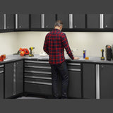 NewAge Pro Series 10 Piece Cabinet Set with Lockers, Wall, Tool Drawer Cabinets, and 56 in. Worktop