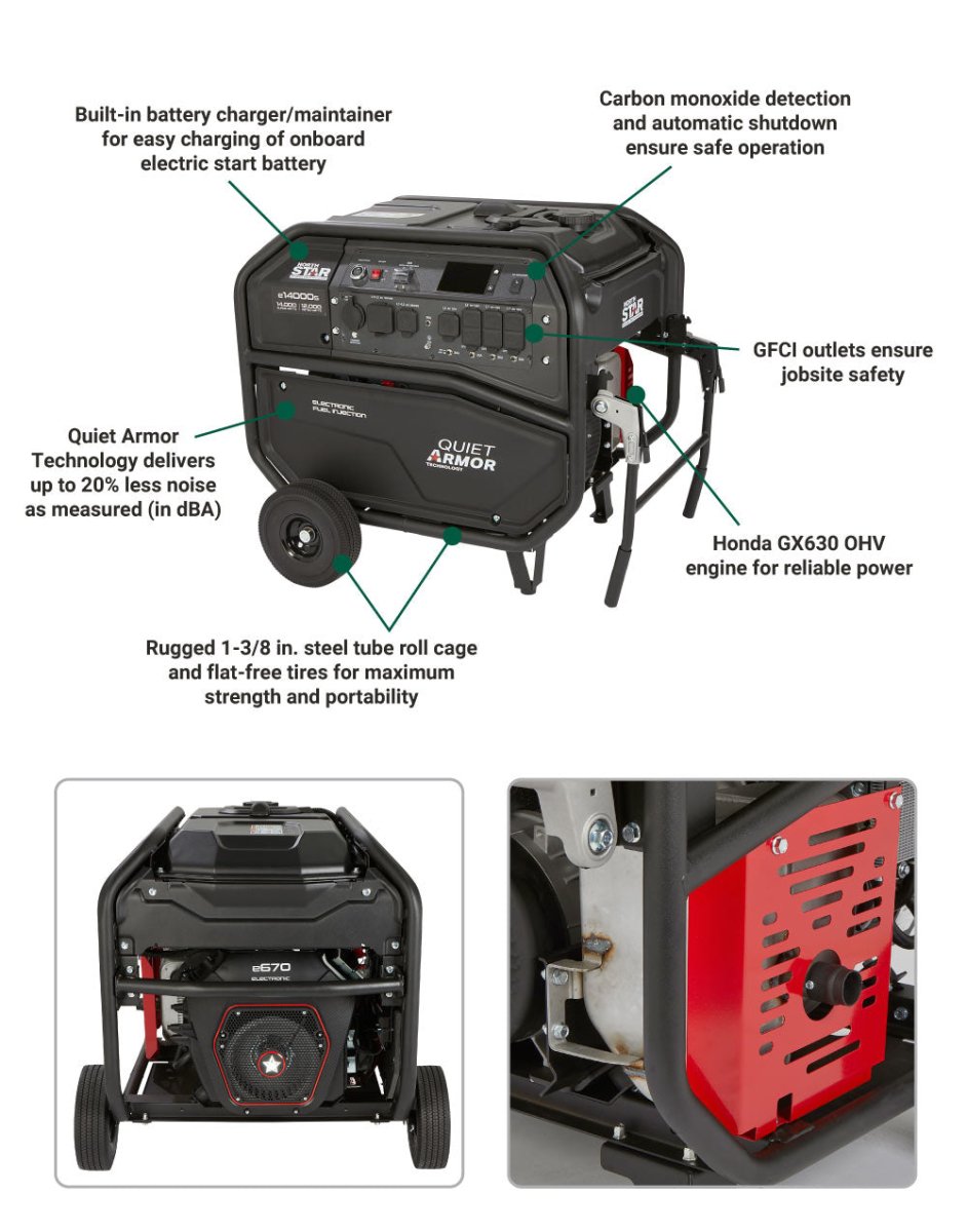 NorthStar Generator 14,000 Surge Watt Electric Start Northstar E670