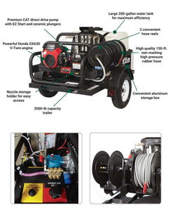 NorthStar Hot Pressure Washer Trailer Mounted 4,000 PSI 4.0 GPM Honda GX690