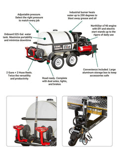 NorthStar Hot Pressure Washer Trailer Mounted 4000 PSI 7.0 Gpm E740