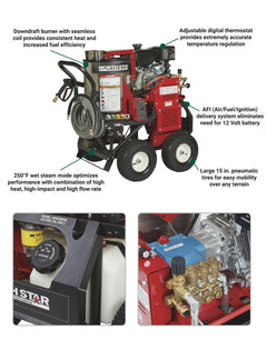 NorthStar Hot Water Pressure Washer W/Wet Steam 3000 PSI 4.0 GPM Kohler Engine